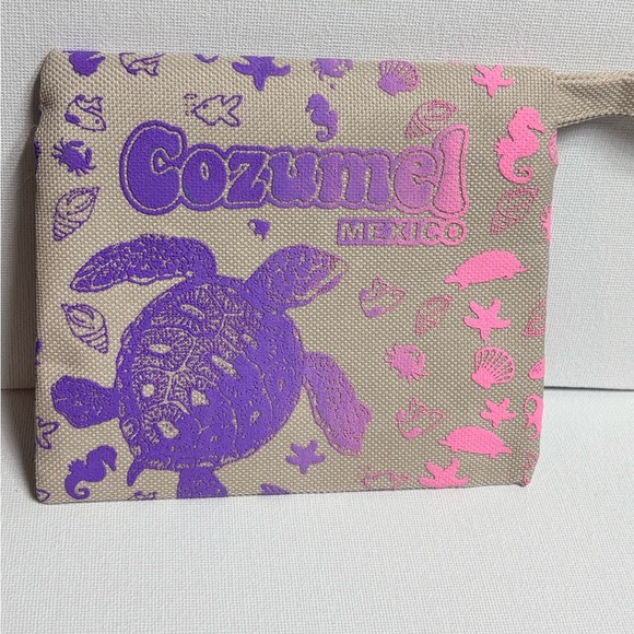 Women's Pink and Yellow Pouch - Picture 6 of 7